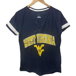 West Virginia University WVU mountaineers college V-neck casual sports T-shirt